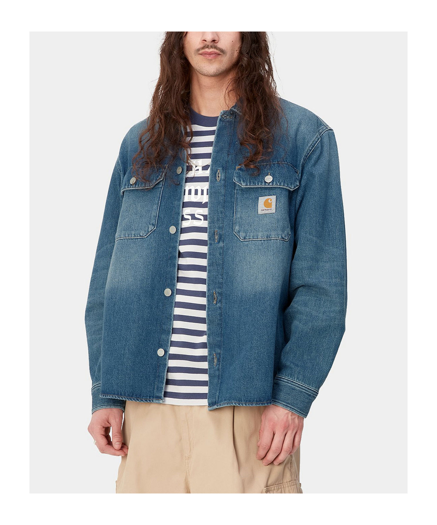 Carhartt Work In Progress Lincoln Denim Shirt Jacket In Blue