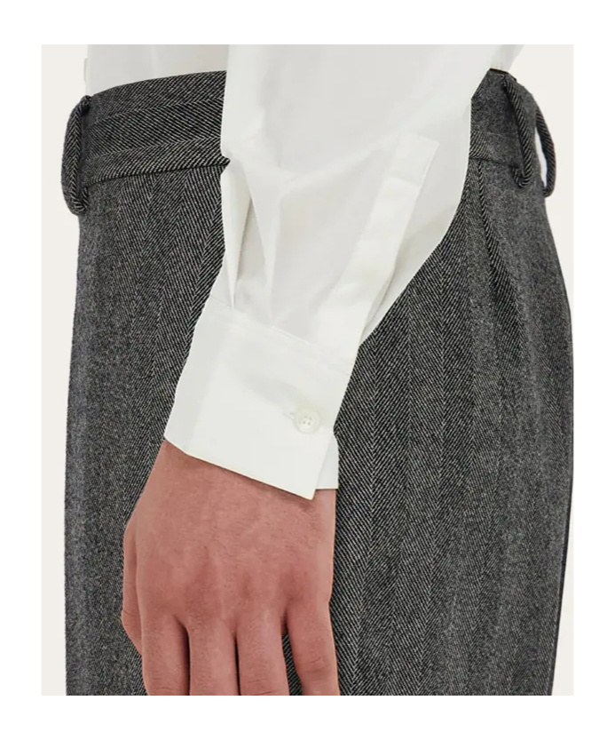 Ferragamo Wool Trousers In Brown
