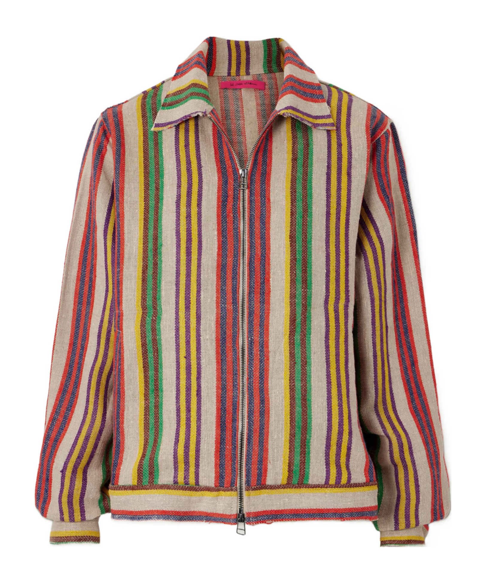 The Elder Statesman Striped Linen Jacquard Jacket In Multi