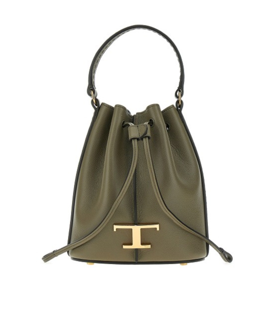 Tod's T Timeless Bucket Shoulder Bag In Green