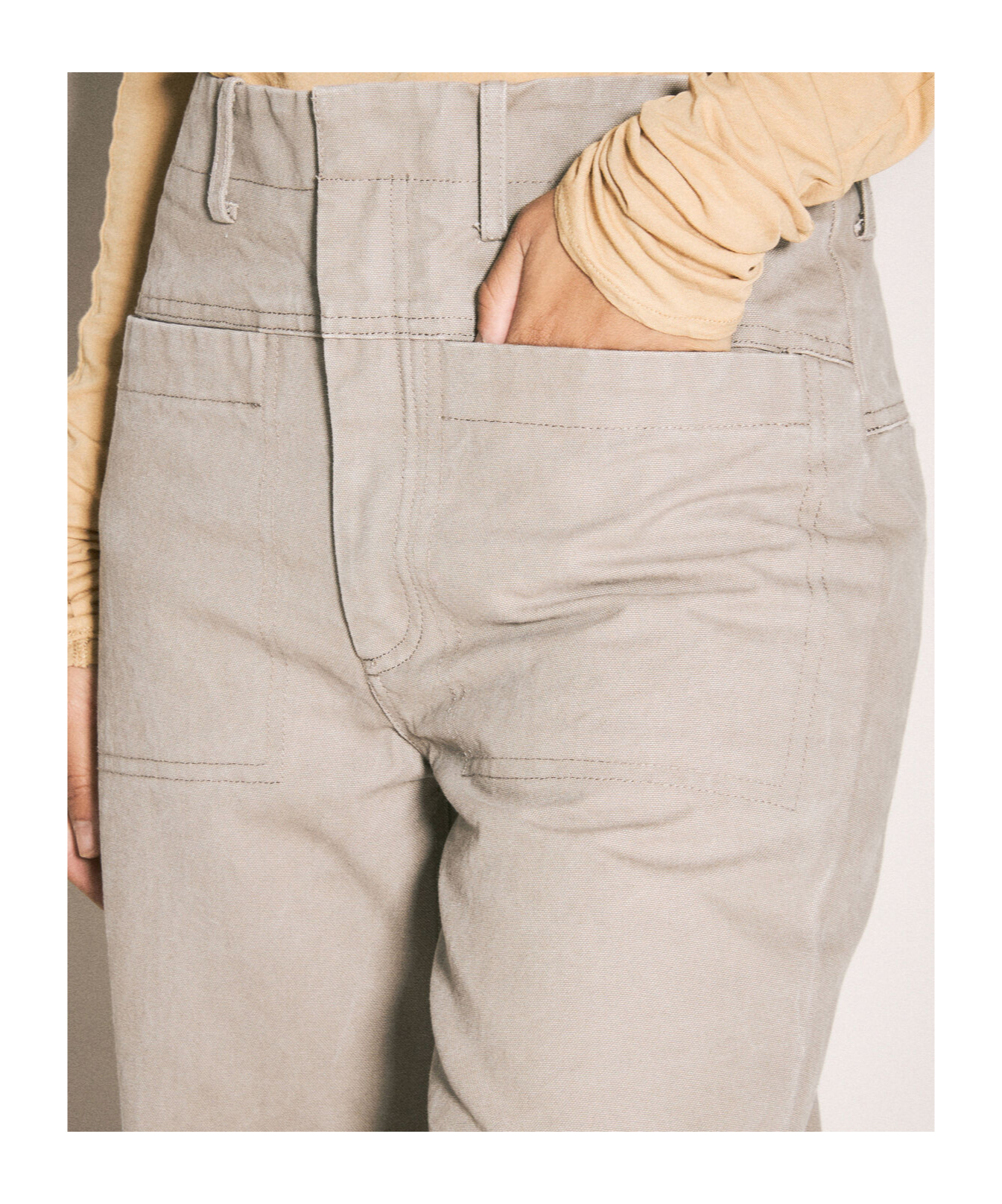 Entire Studios Cotton Flared Trousers In Neutral