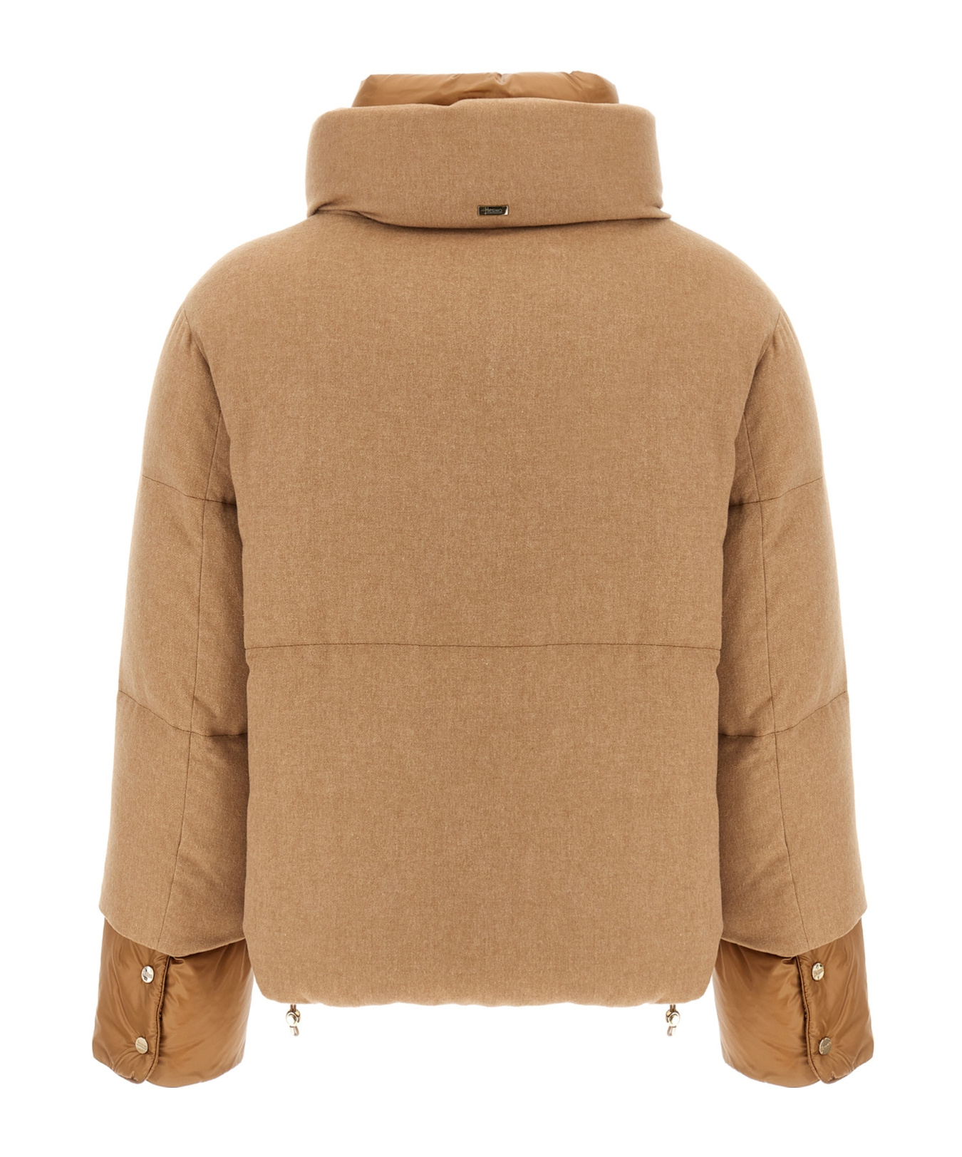 Herno Two-material Puffer Jacket In Green