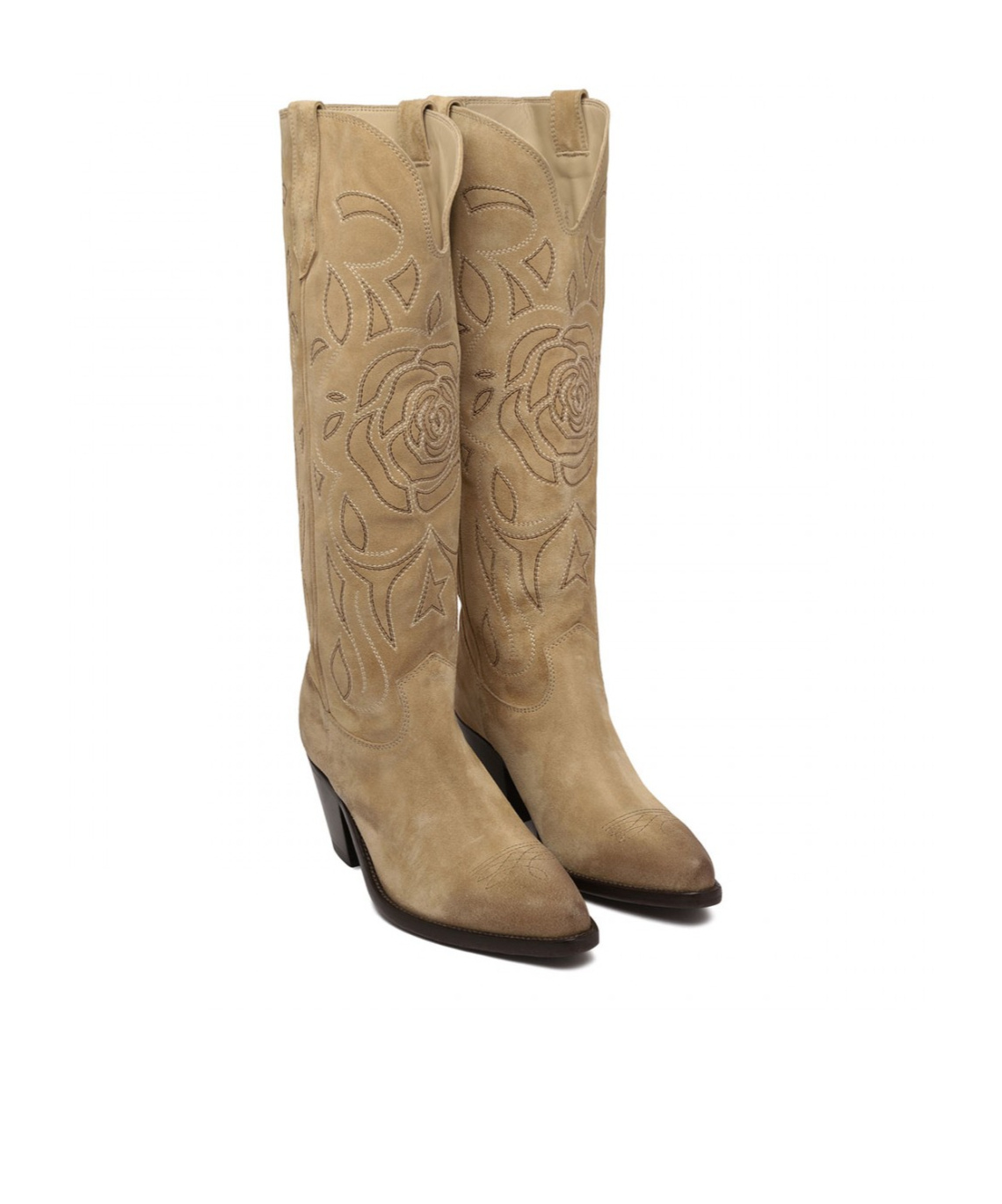 Golden Goose Wish Star Pointed Toe Western Tall Boot In Brown