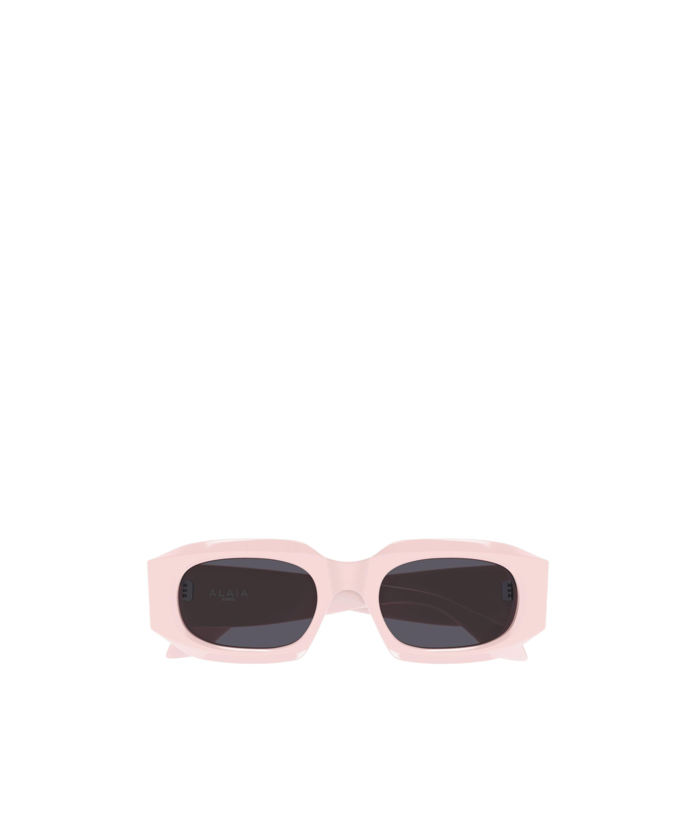 Shop Alaïa Rectangle-frame Sunglasses In Black