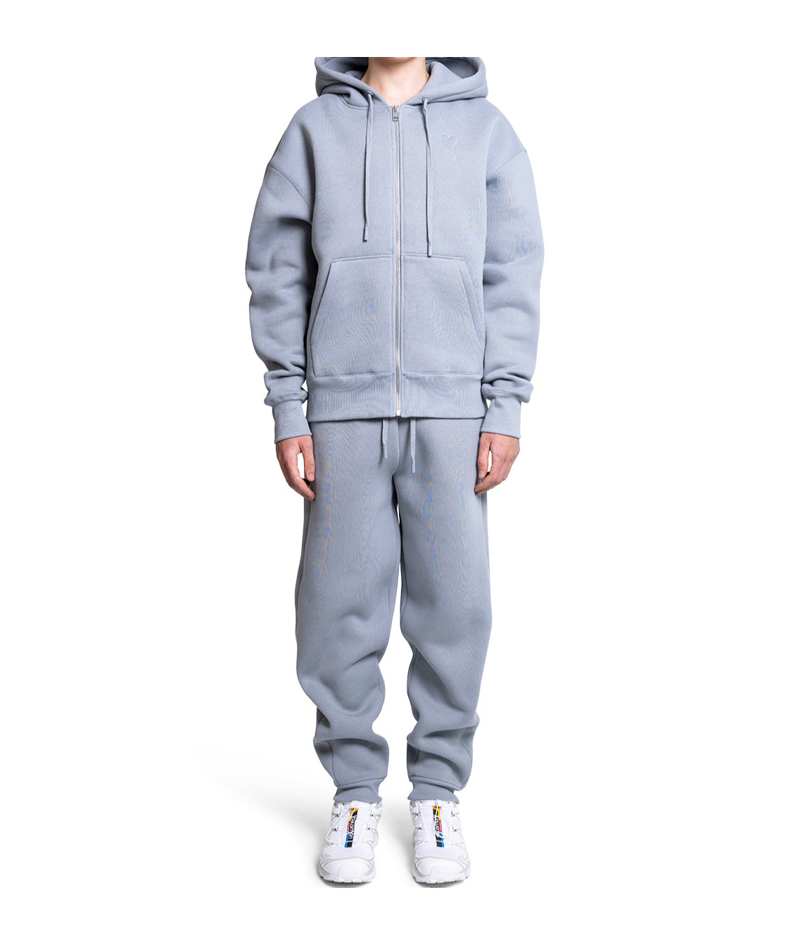 Ami Alexandre Mattiussi Long-sleeved Hooded Hoodie In Blue