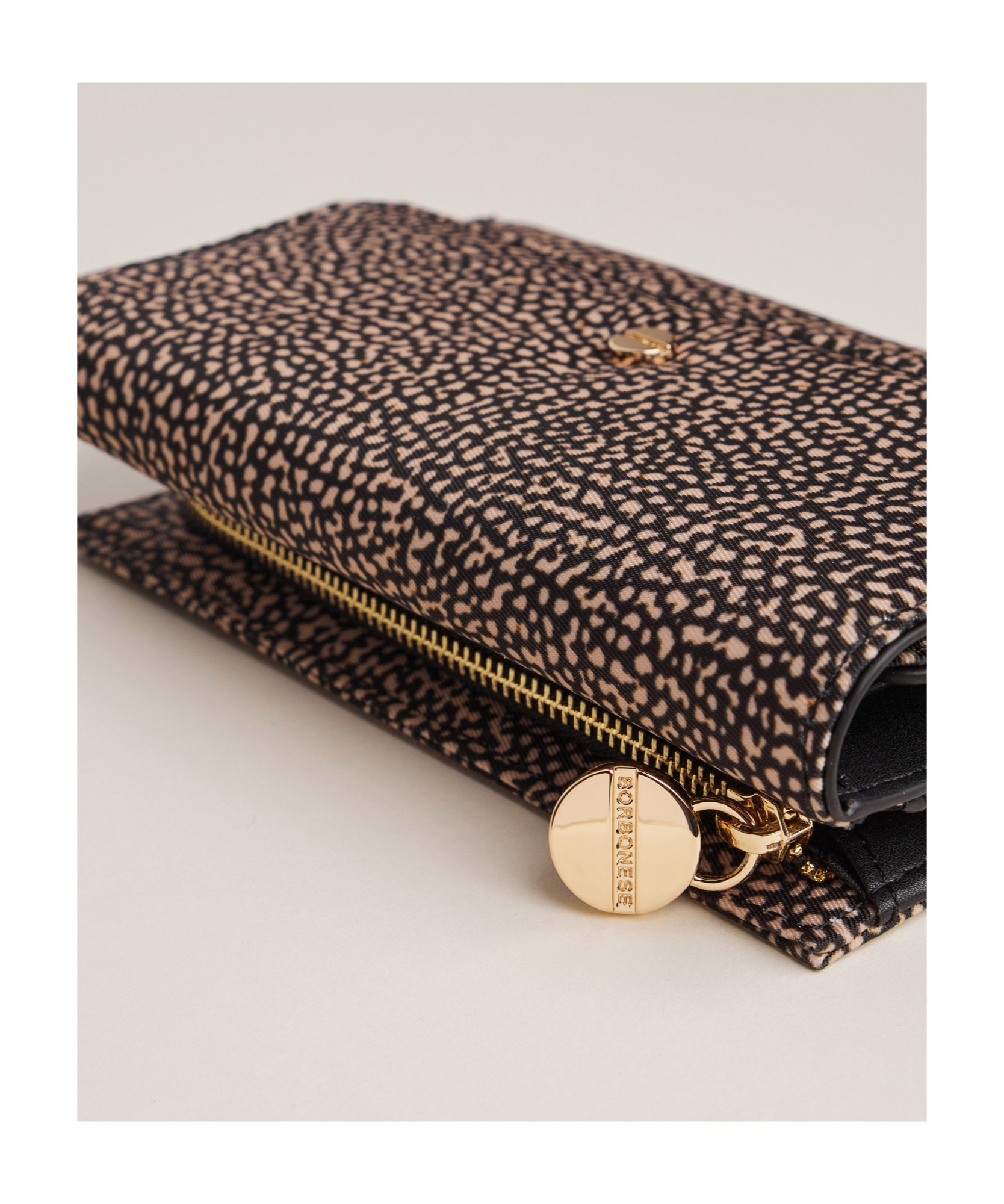 Borbonese Press Stud Fastened Medium Wallet In Black