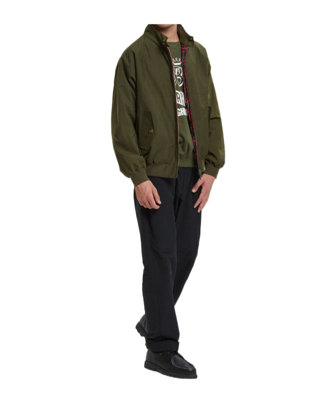 Baracuta G9 Harrington High Collar Jacket In Green