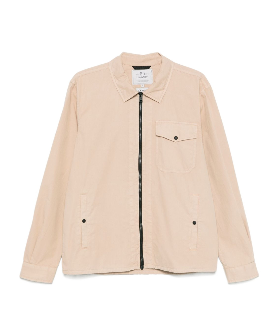 Woolrich Beige Jacket With Pockets And Zip Closure