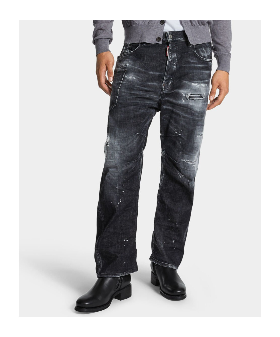 Shop Dsquared2 Distressed Jeans In Black