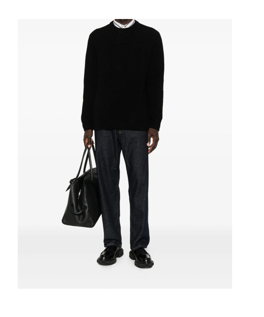 Soft Goat Long-sleeved Sweater In Black