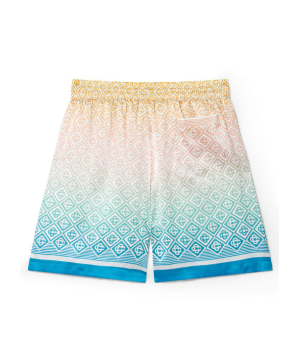 Casablanca Gradient Letter Silk Shorts In Nude