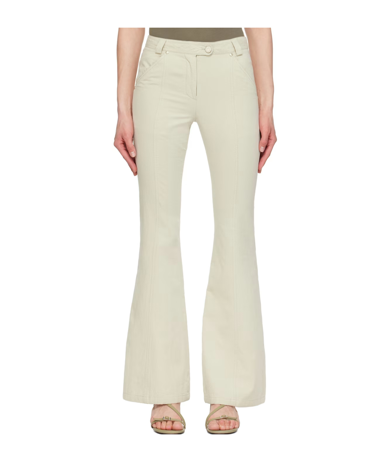 Open Yy Bootcut Trousers In Neutral