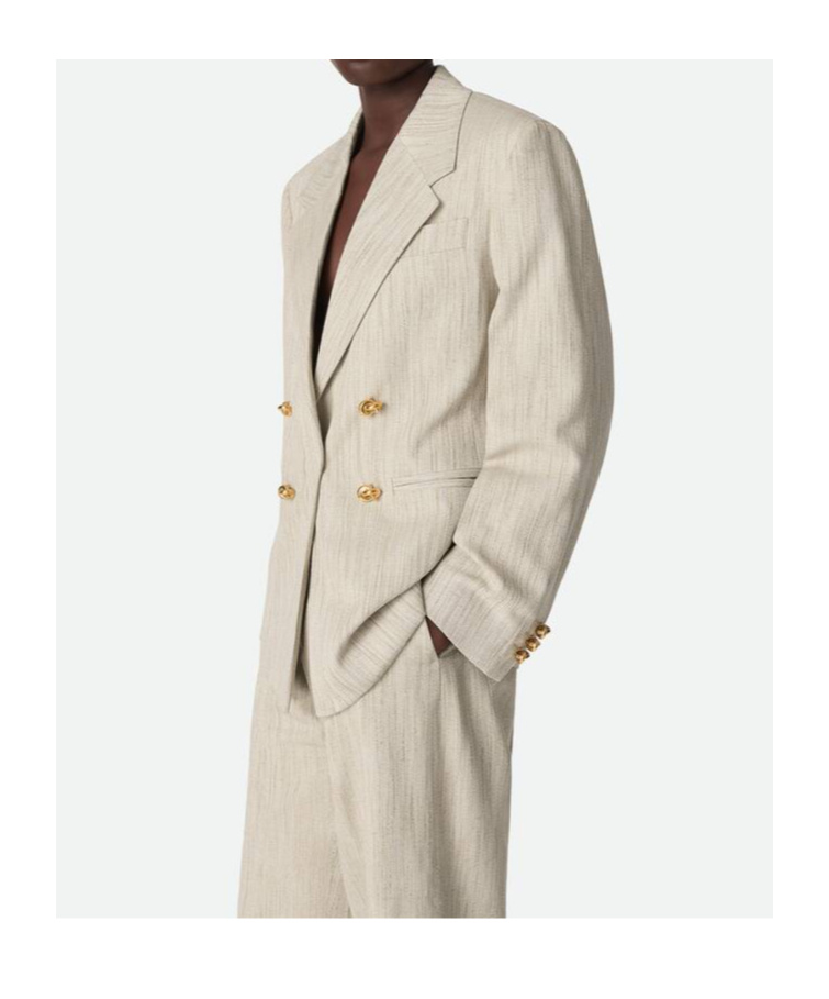 Bottega Veneta Women Melange Sand Viscose Blend Blazer