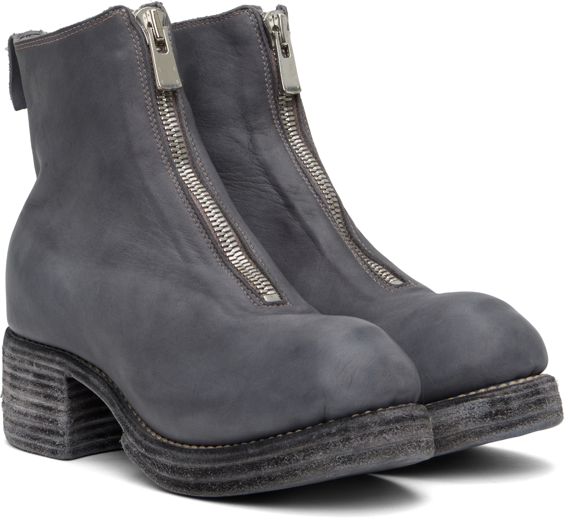 Guidi Gray Pl1wz Boots In Black