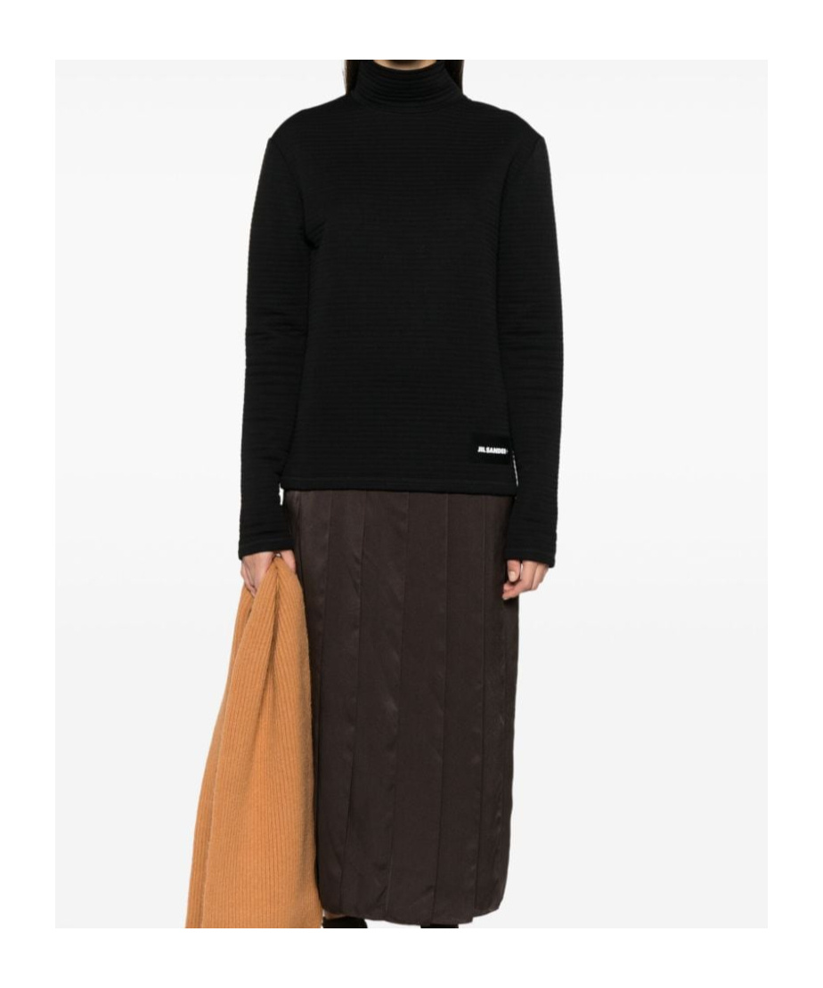 Jil Sander Padded Sweatshirt In Black