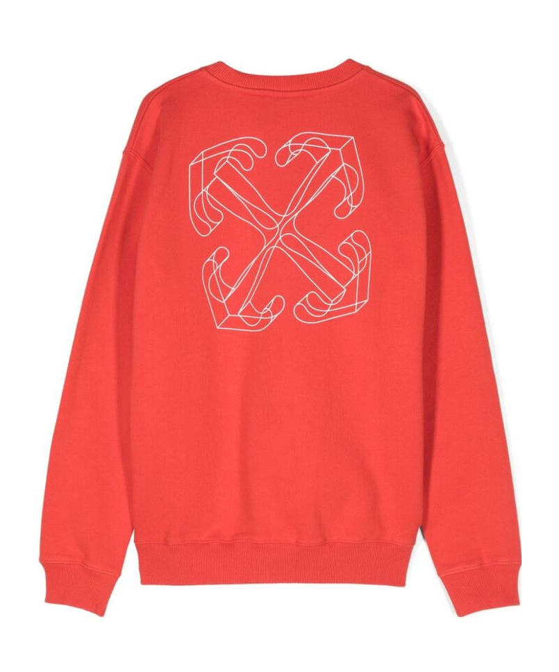 Off-white Long-sleeved Sweater In Red