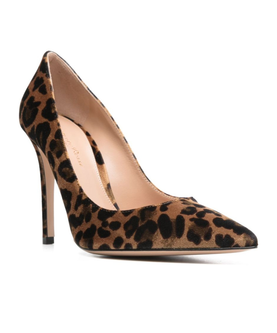 Gianvito Rossi Leopard-print Suede Stiletto Pumps In Golden Brown