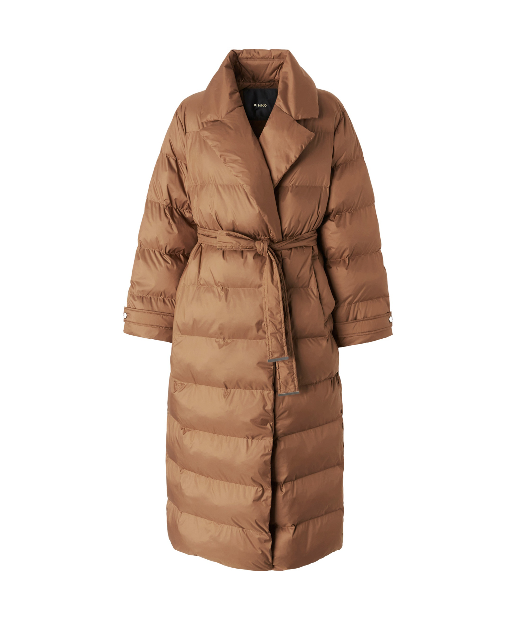 Pinko Taccuino Puffer Coat In Brown