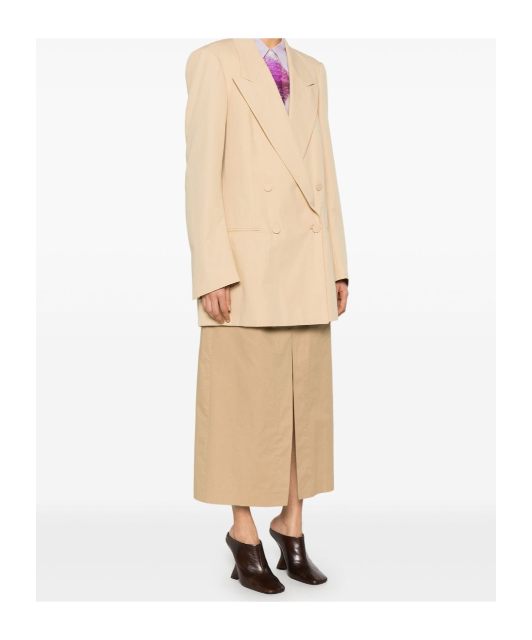 Dries Van Noten Beige Double-breasted Blink Blazer