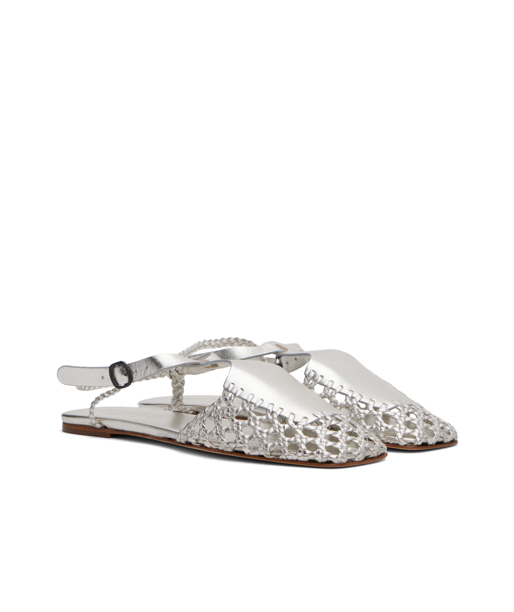 Hereu Silver Reixa Metallic Sandals In Light-silver