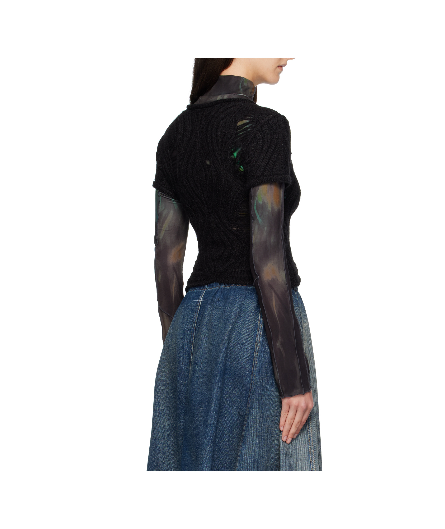 Andersson Bell Cap Sleeve Sweater Layered Tee In Black