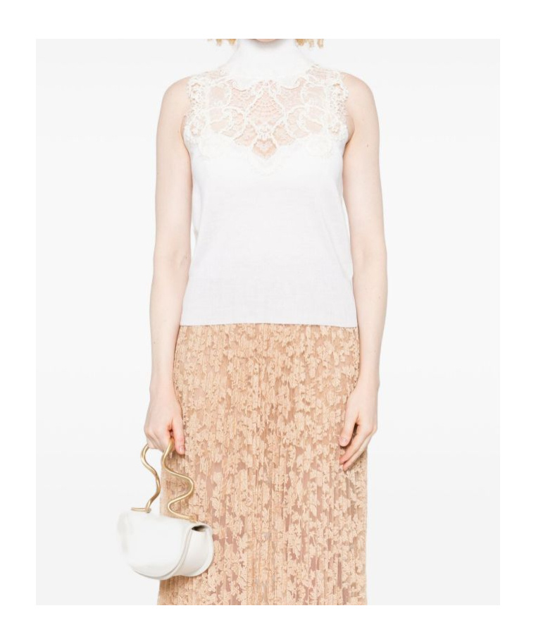 Ermanno Scervino Wool Blend Tank Top In White