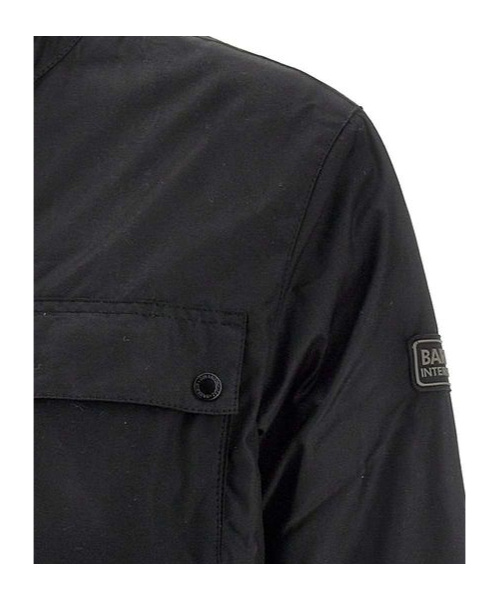 Shop Barbour Buttoned Long-sleeved Jacket In Black