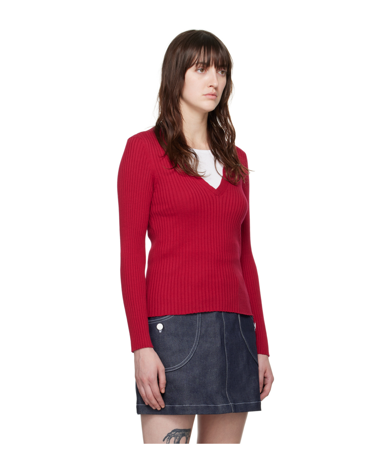 Apc Red Katie Holmes Edition Camille Sweater In Red