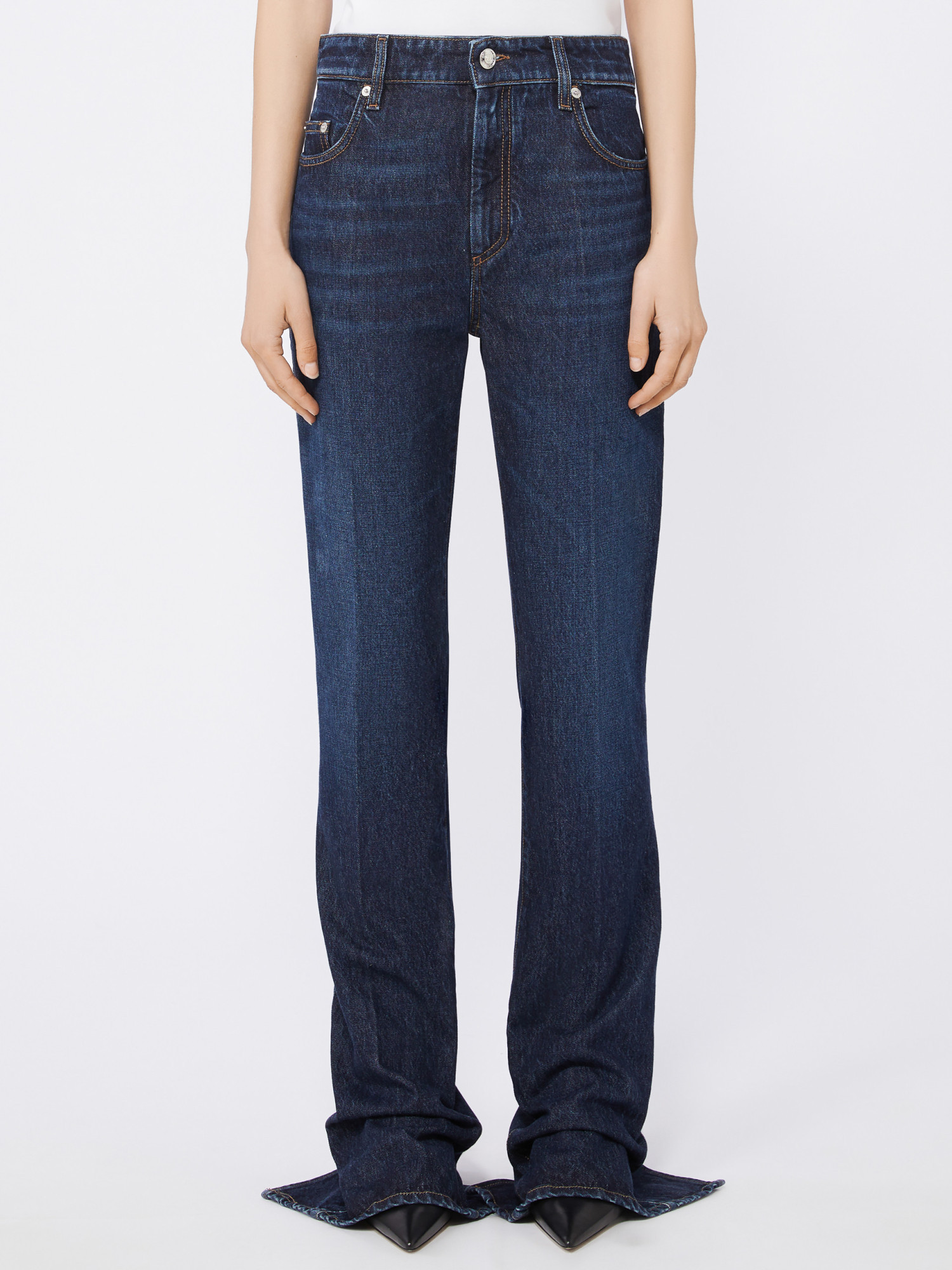 Sportmax Low-waisted Flared Jeans In Blue