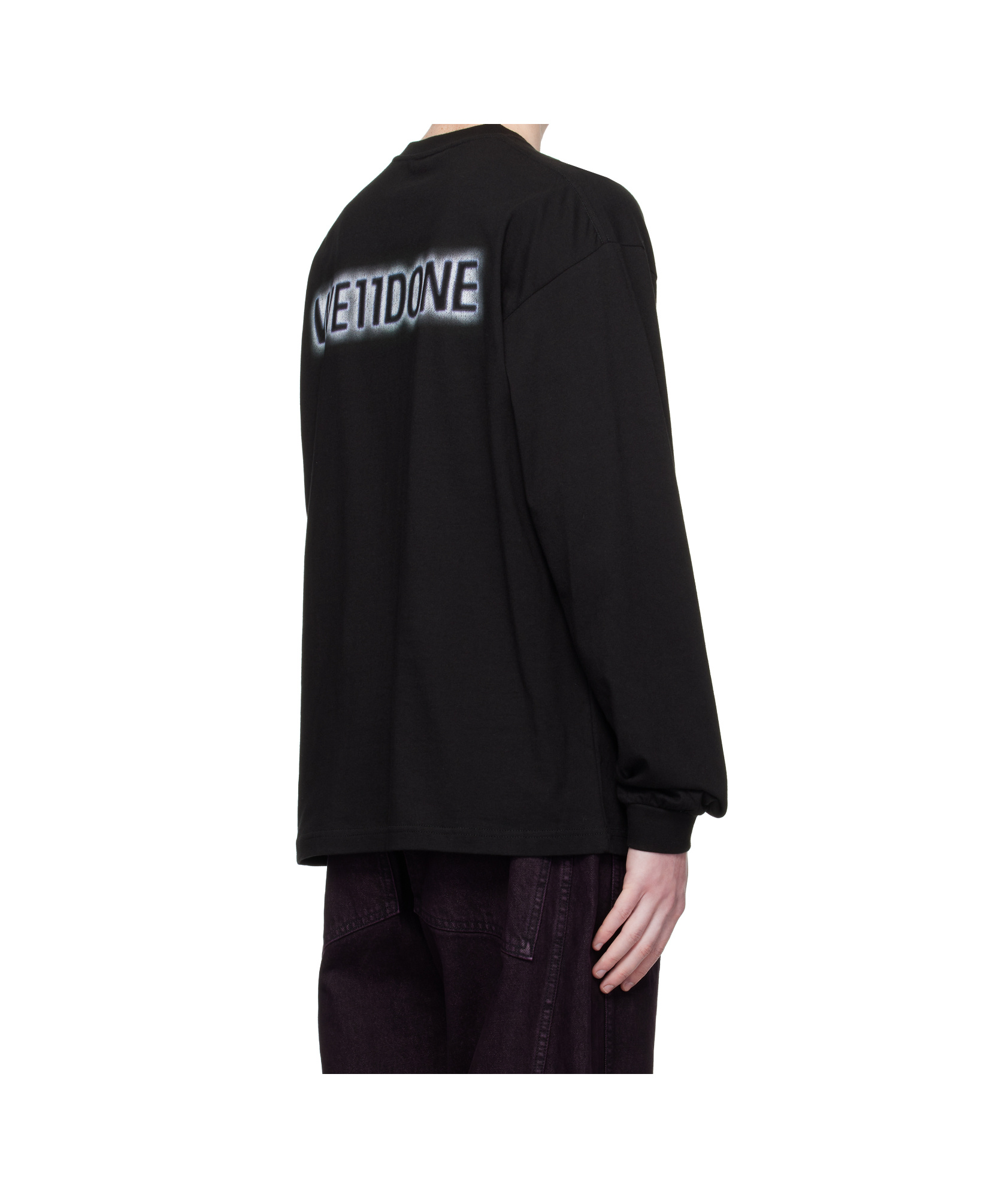 We11 Done Glow Teddy Long-sleeved T-shirt In Black