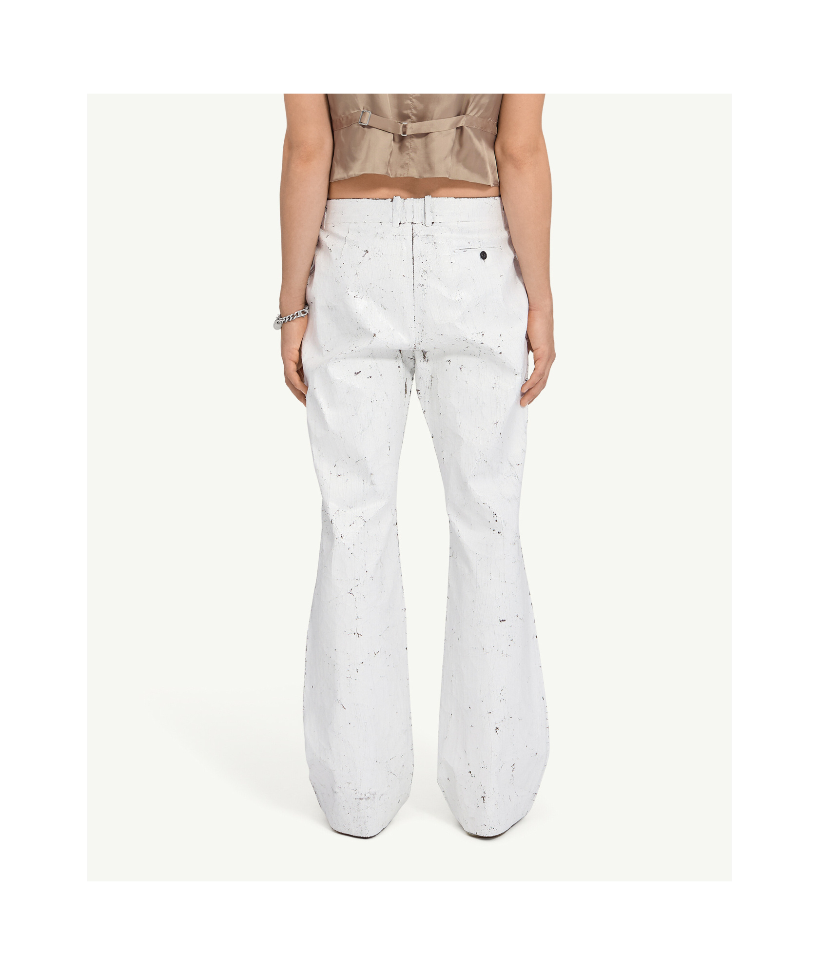 Mm6 Maison Margiela Painted White Trousers In White
