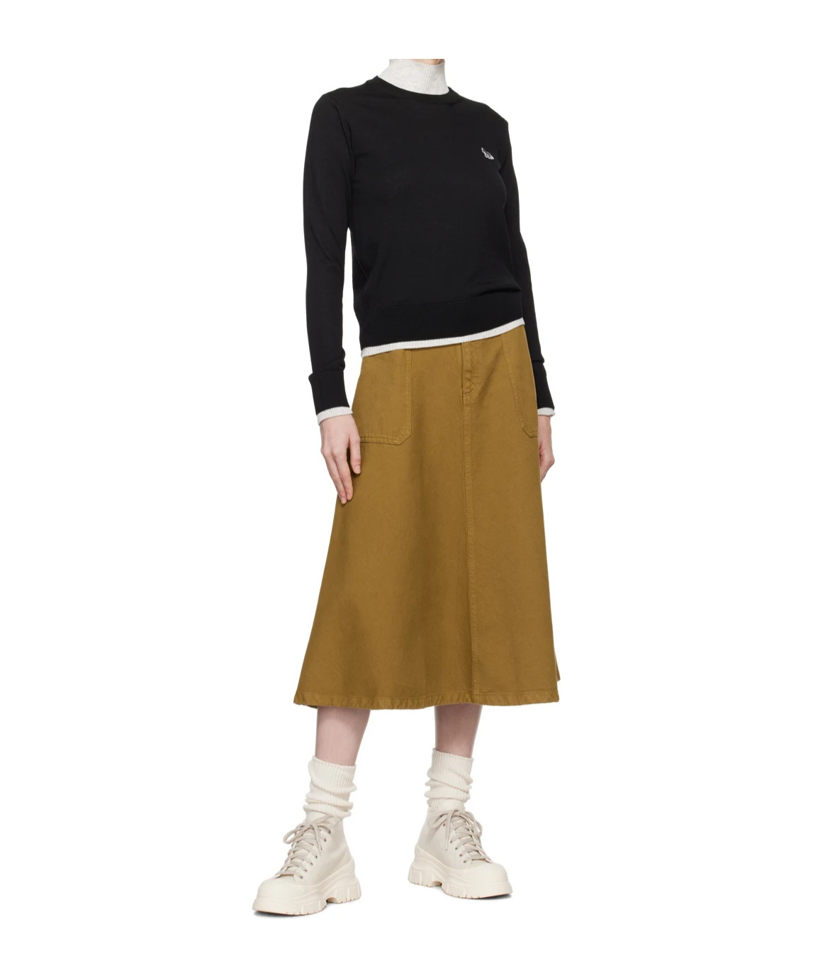 Maison Kitsuné Black Baby Fox Patch Regular Sweater In Black