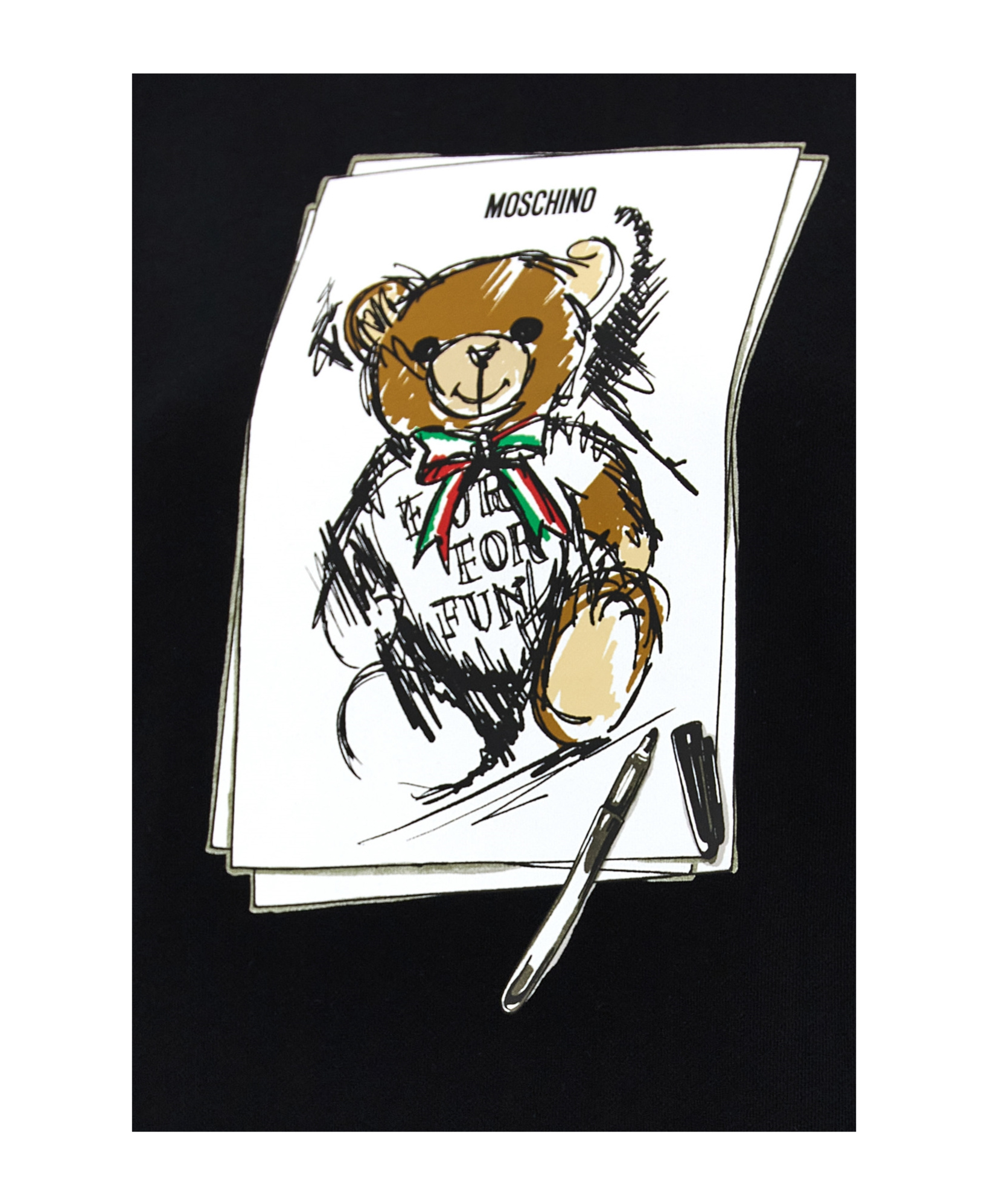 Moschino Printed Cotton Jersey Sweatshirt In Black