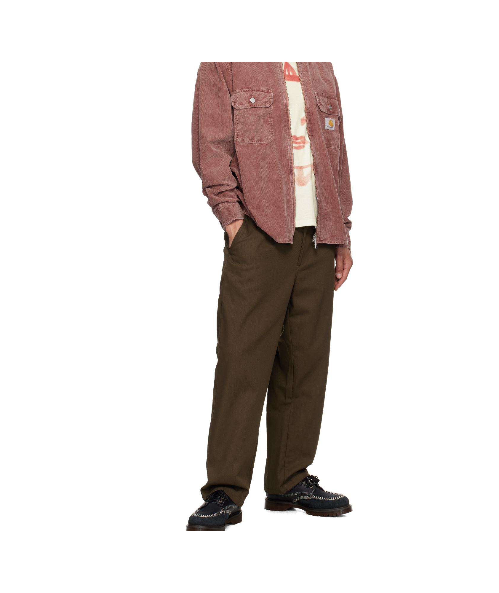 Carhartt Brown Module Trousers In Green