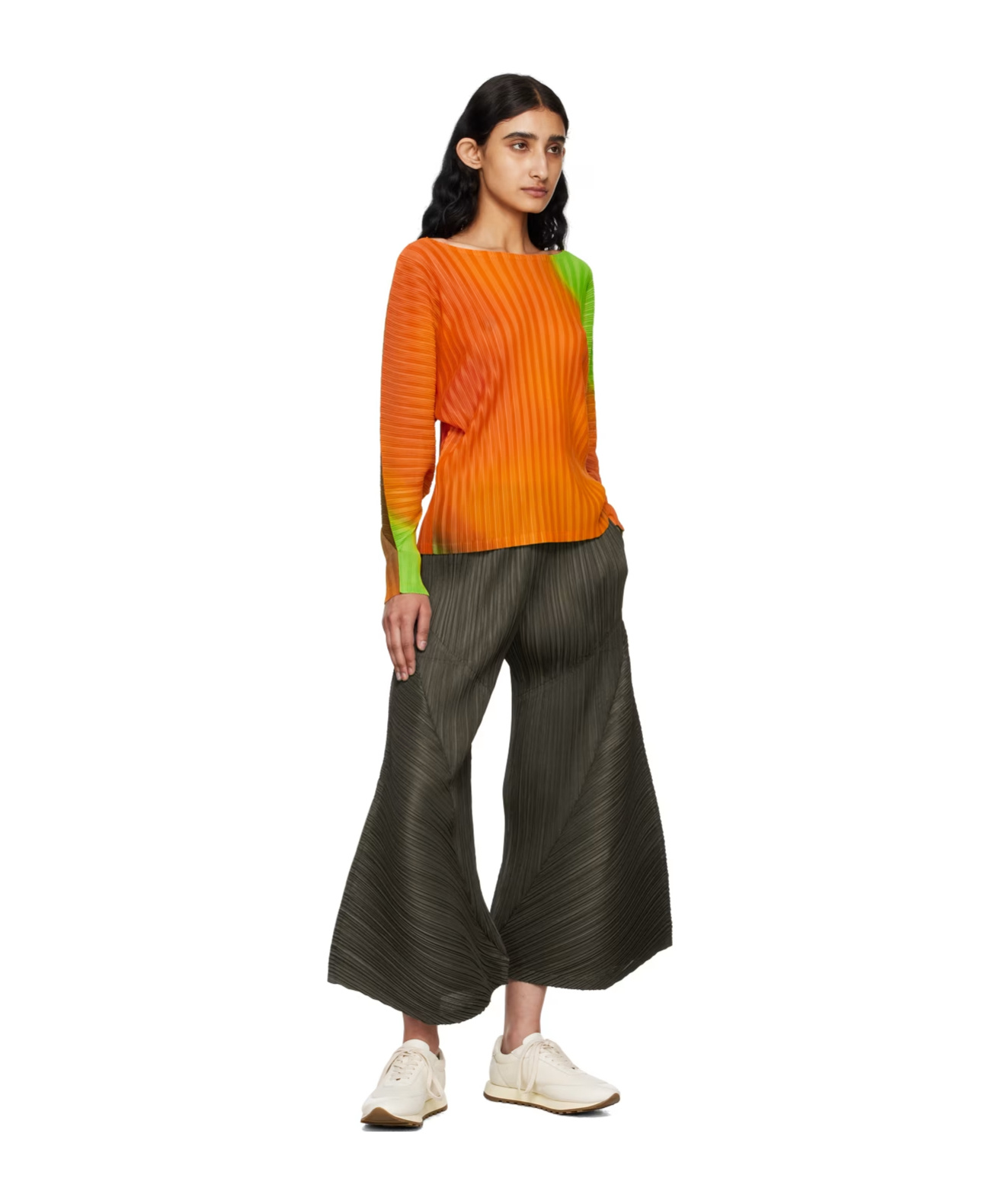 Shop Issey Miyake Melty Rib Blouse In Orange