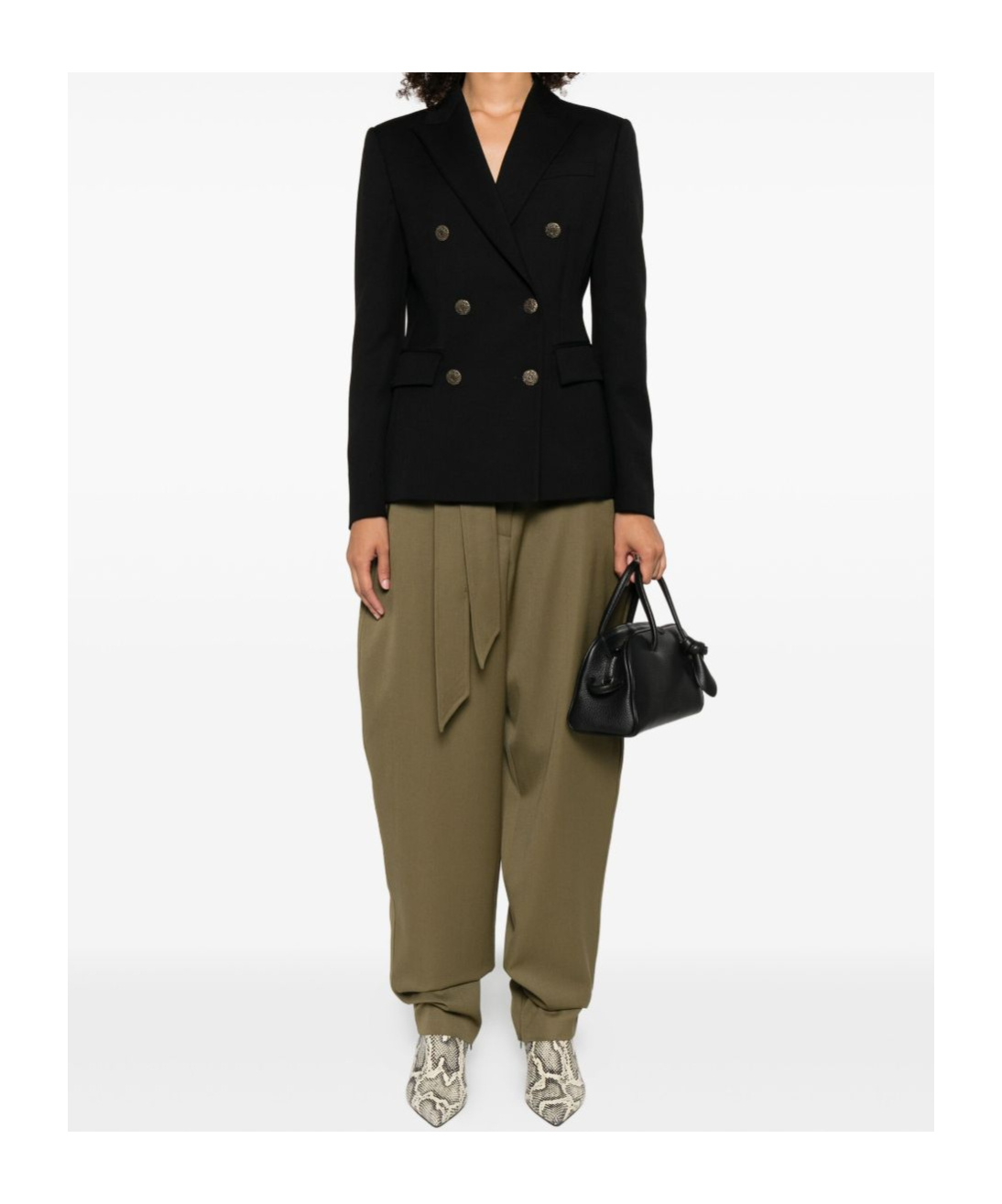Dondup Double-breasted Blazer In Black