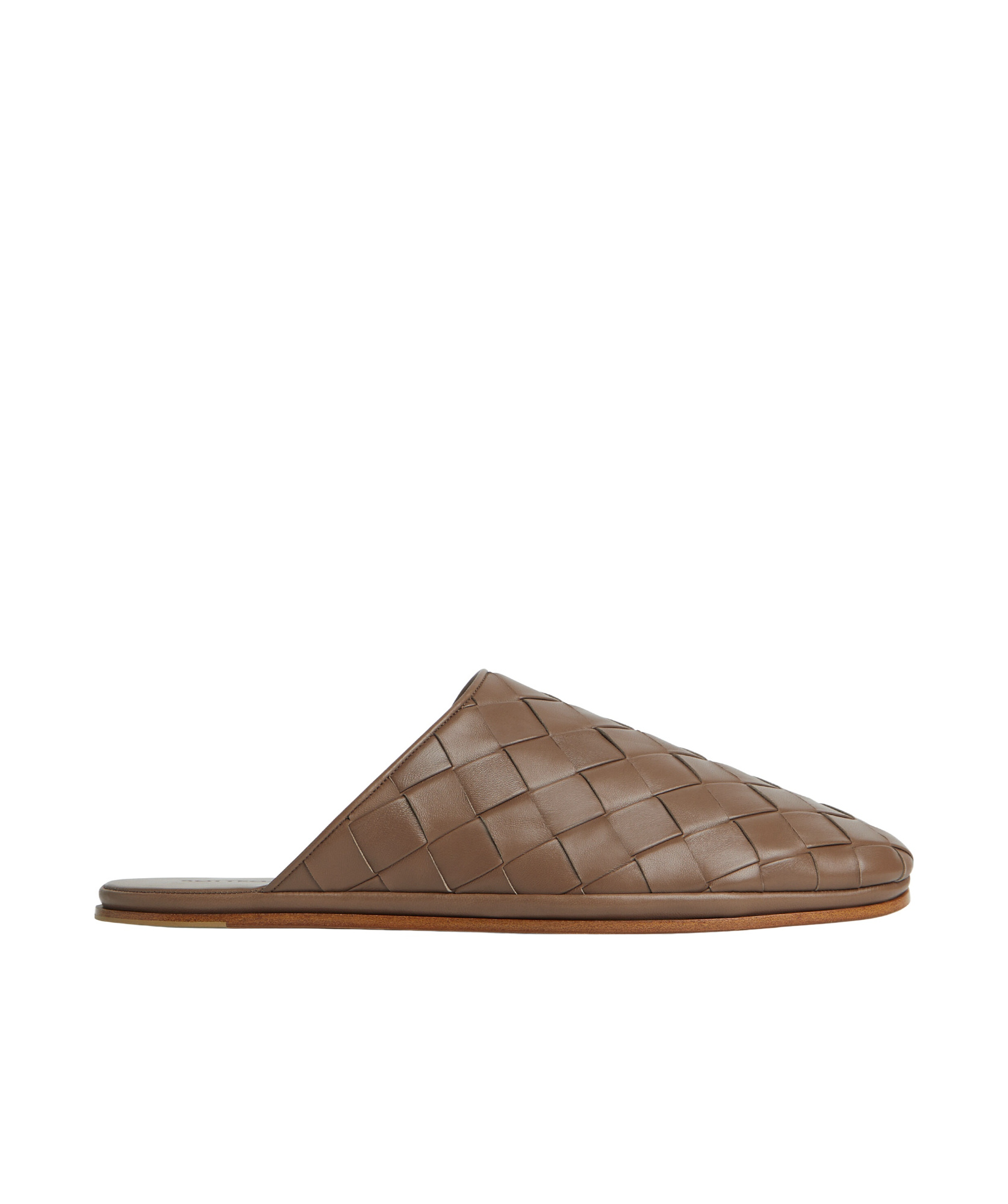 Bottega Veneta Woven Lambskin Leather Slip-on Mules In Brown