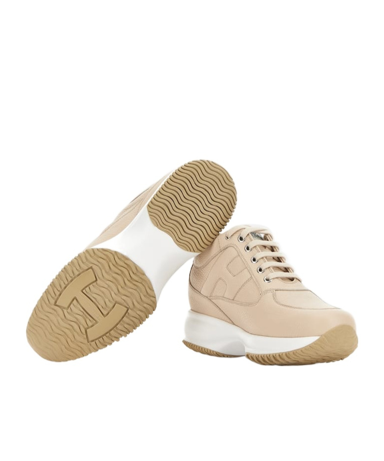 Hogan Laced Sneakers In Nude