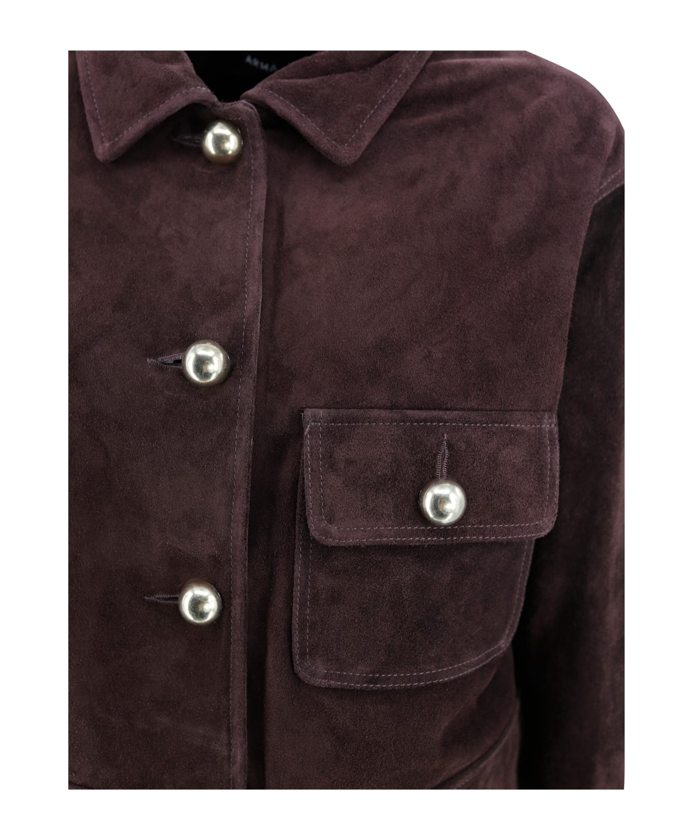Arma Gold-button Flap-pocket Jacket In Brown