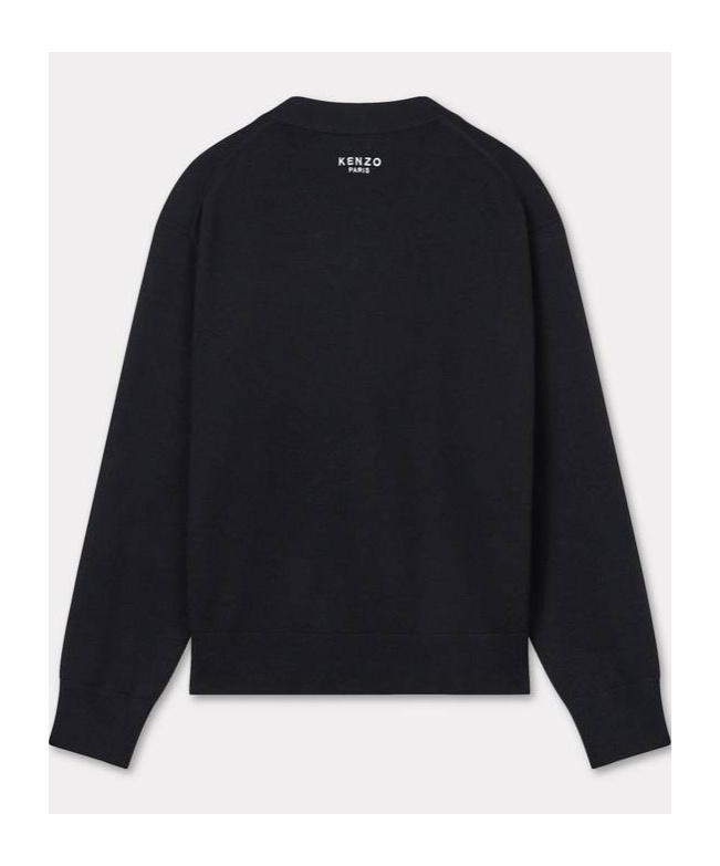 Kenzo Long-sleeved Embroidered Hoodie In Black