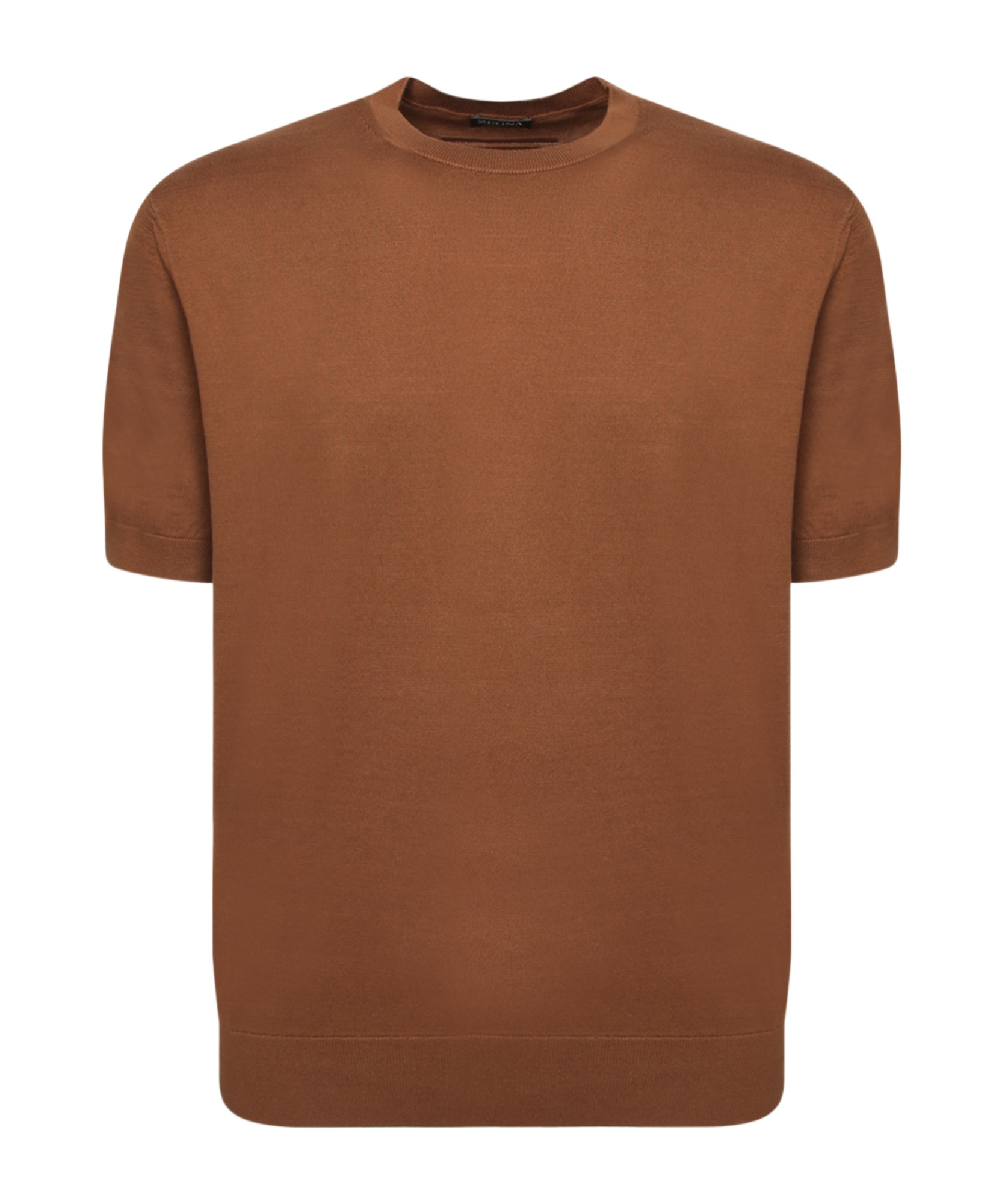Shop Zegna Cotton T-shirt In Caramel Brown