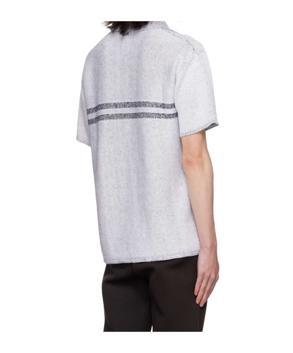 Ferragamo Jacquard Striped T-shirt In White