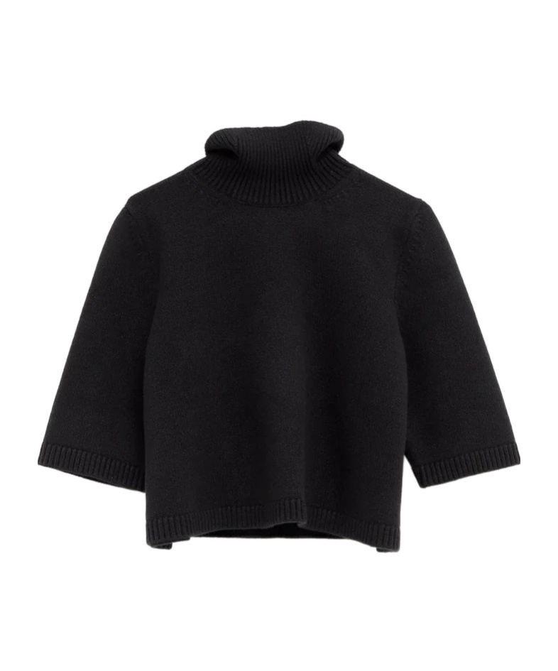 Alaïa Cropped Sweater In Black