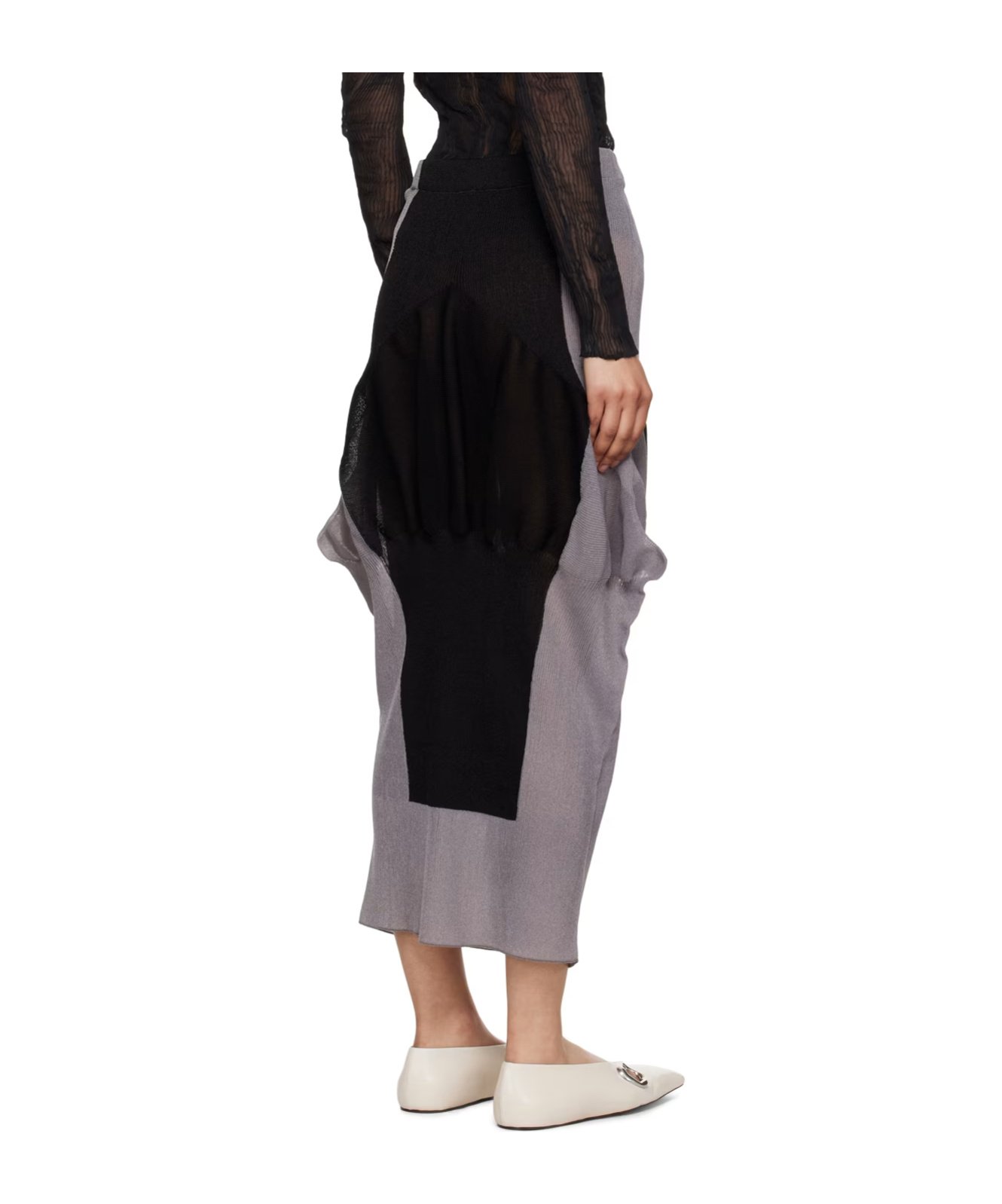 Issey Miyake Elastic Waist Skirt In Black