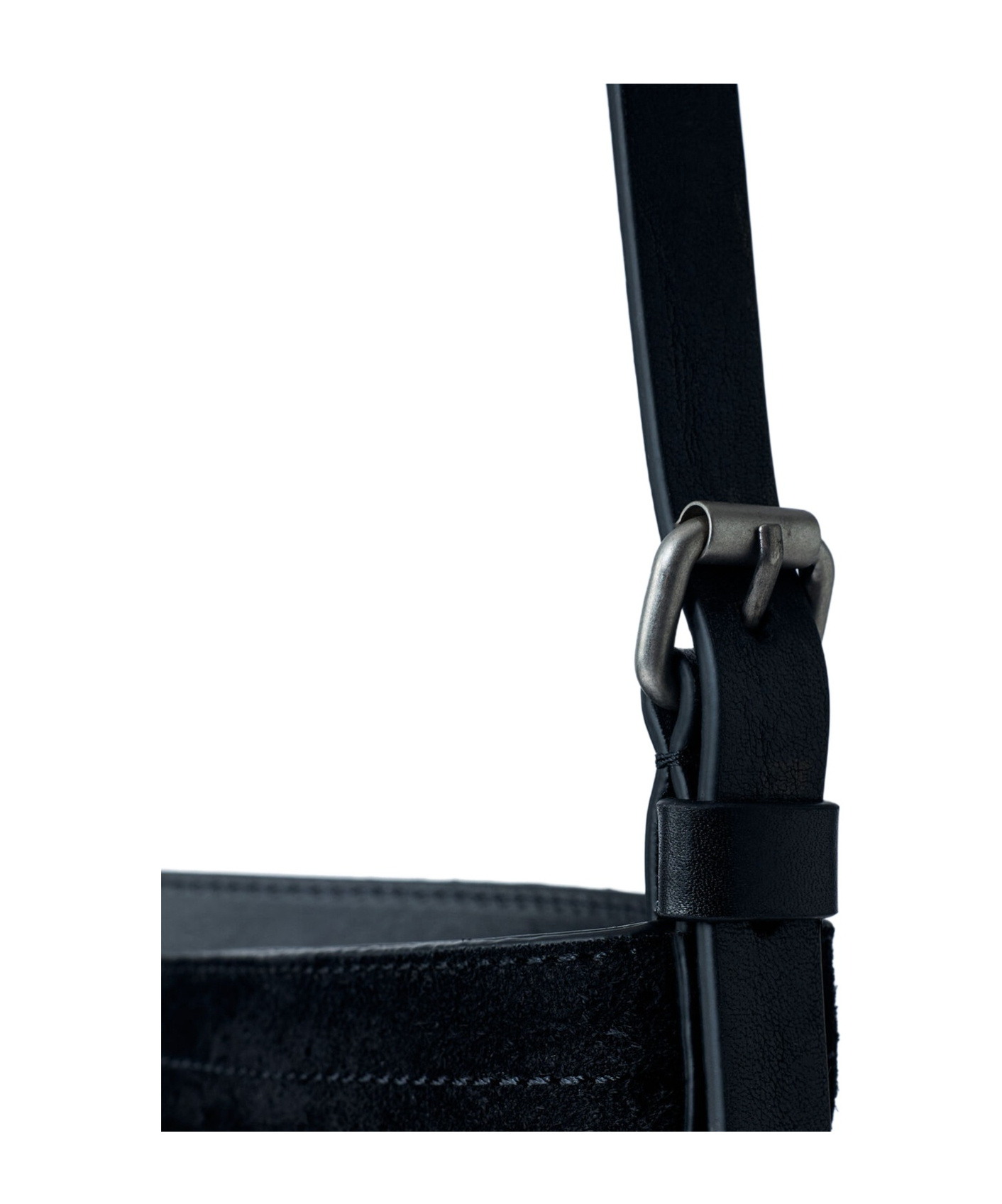 Dries Van Noten Men Suede Shoulder Bag In Black
