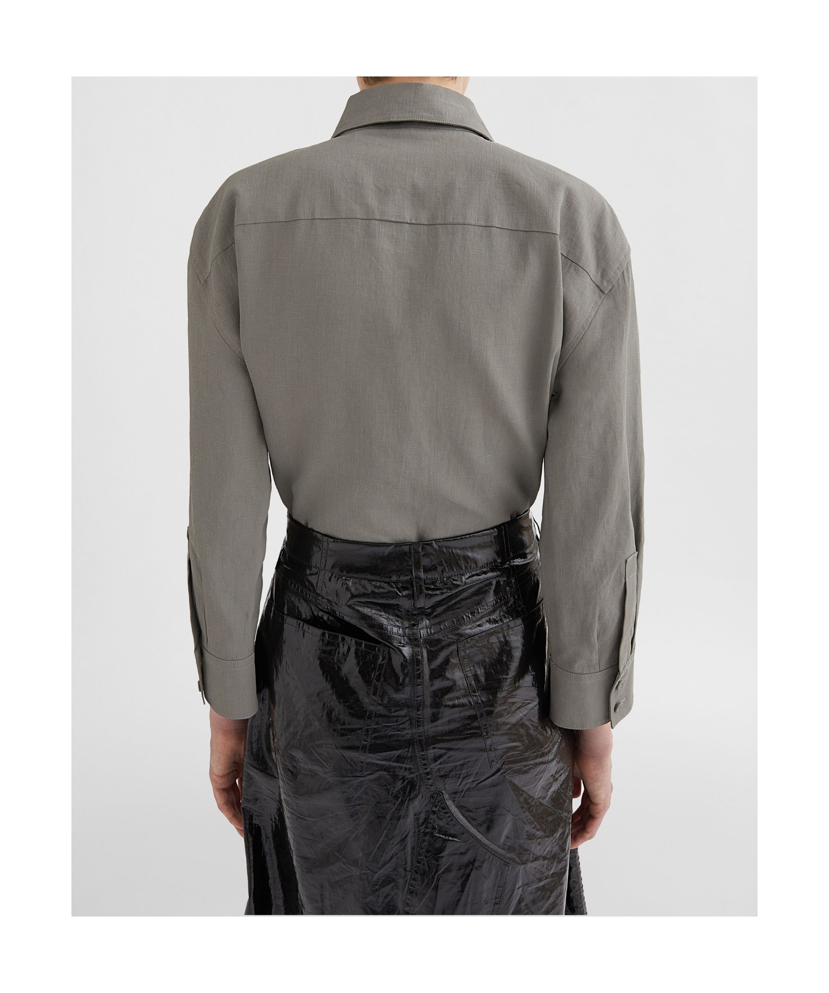 Jil Sander Curved Hem Shirt In Gray