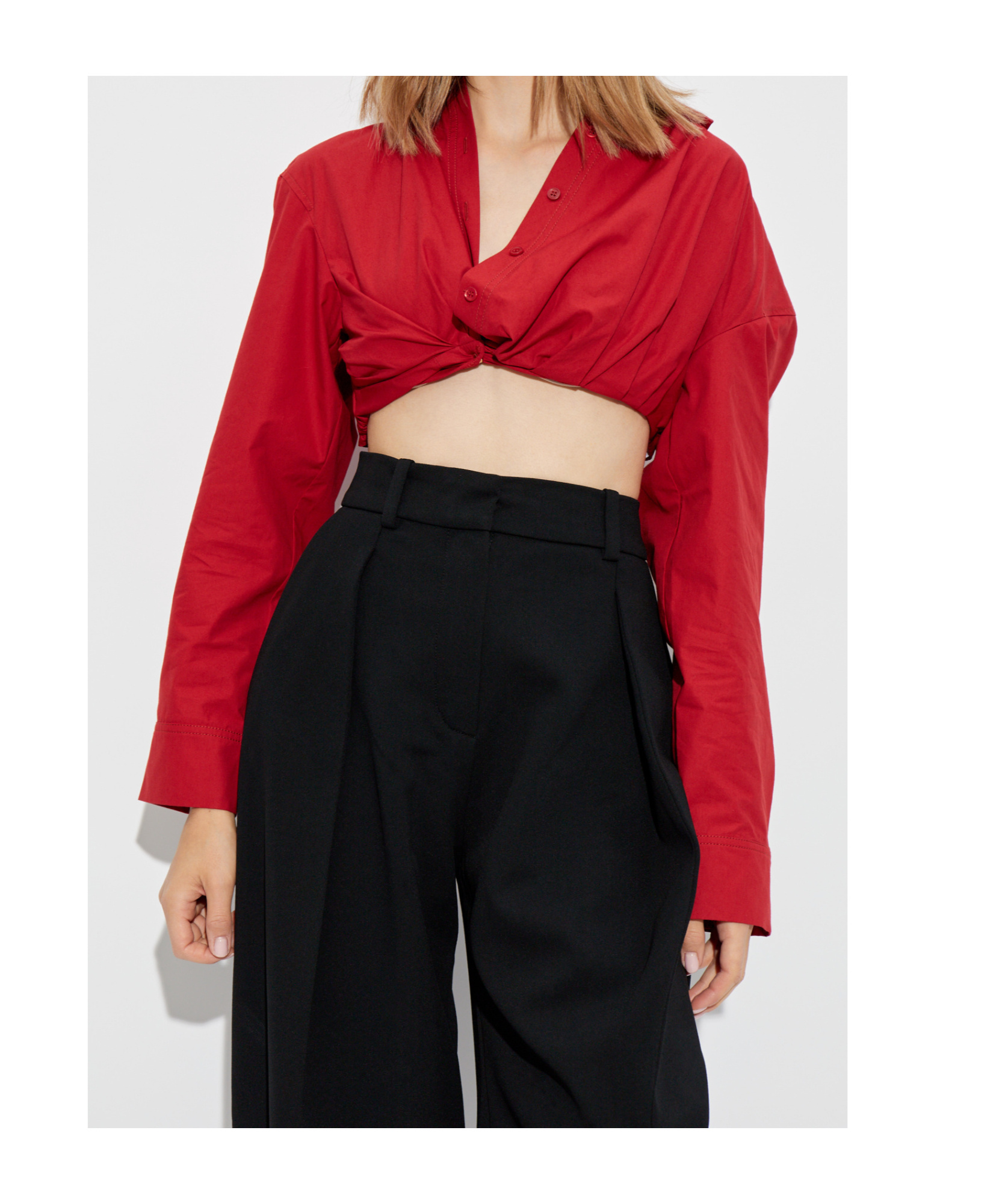 Shop Jacquemus Long-sleeved Shirt In Red