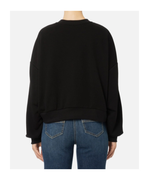Elisabetta Franchi Cotton Short Sweatshirt In Black