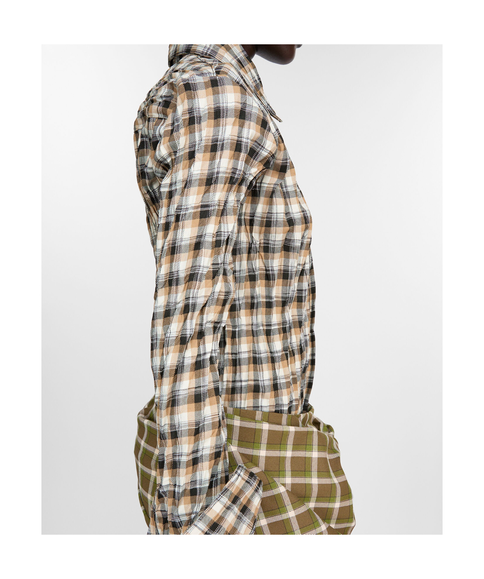 Acne Studios Brown Check Button-up Shirt In Gray