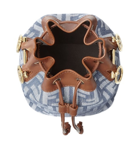 Fendi Blue Denim-effect Ff Jacquard Mini-bag